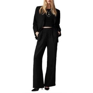 Jcrew Stratus pant textured satin black xs